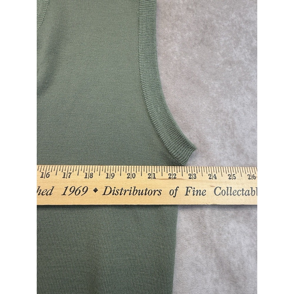 Vintage Gabicci Men's L Wool Blend Sweater Vest Green V Neck Golf Preppy Korea - Picture 9 of 10